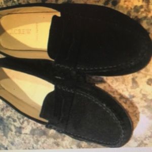 JCrew 6 black suede penny loafers made in Italy